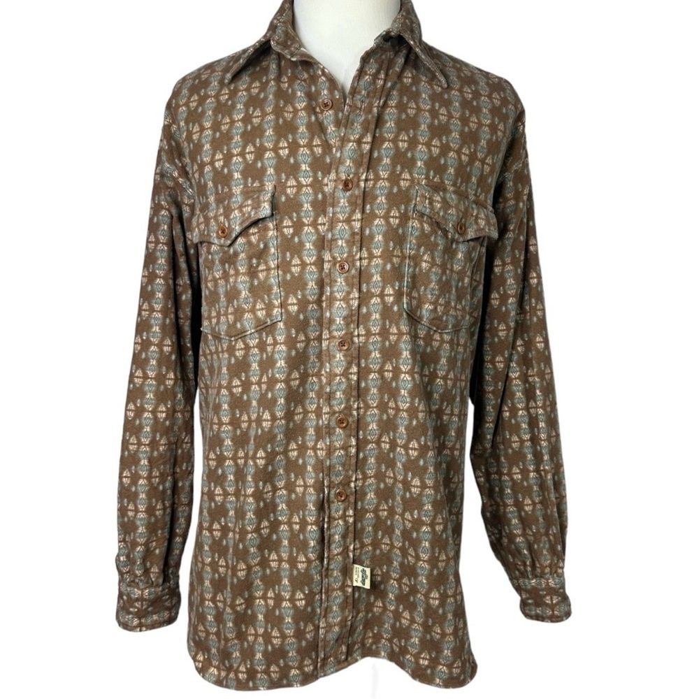 VTG Ralph Lauren RRL Double RL Southwestern Aztec Print Flannel Shirt Men's XL